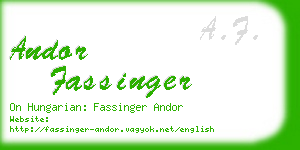 andor fassinger business card